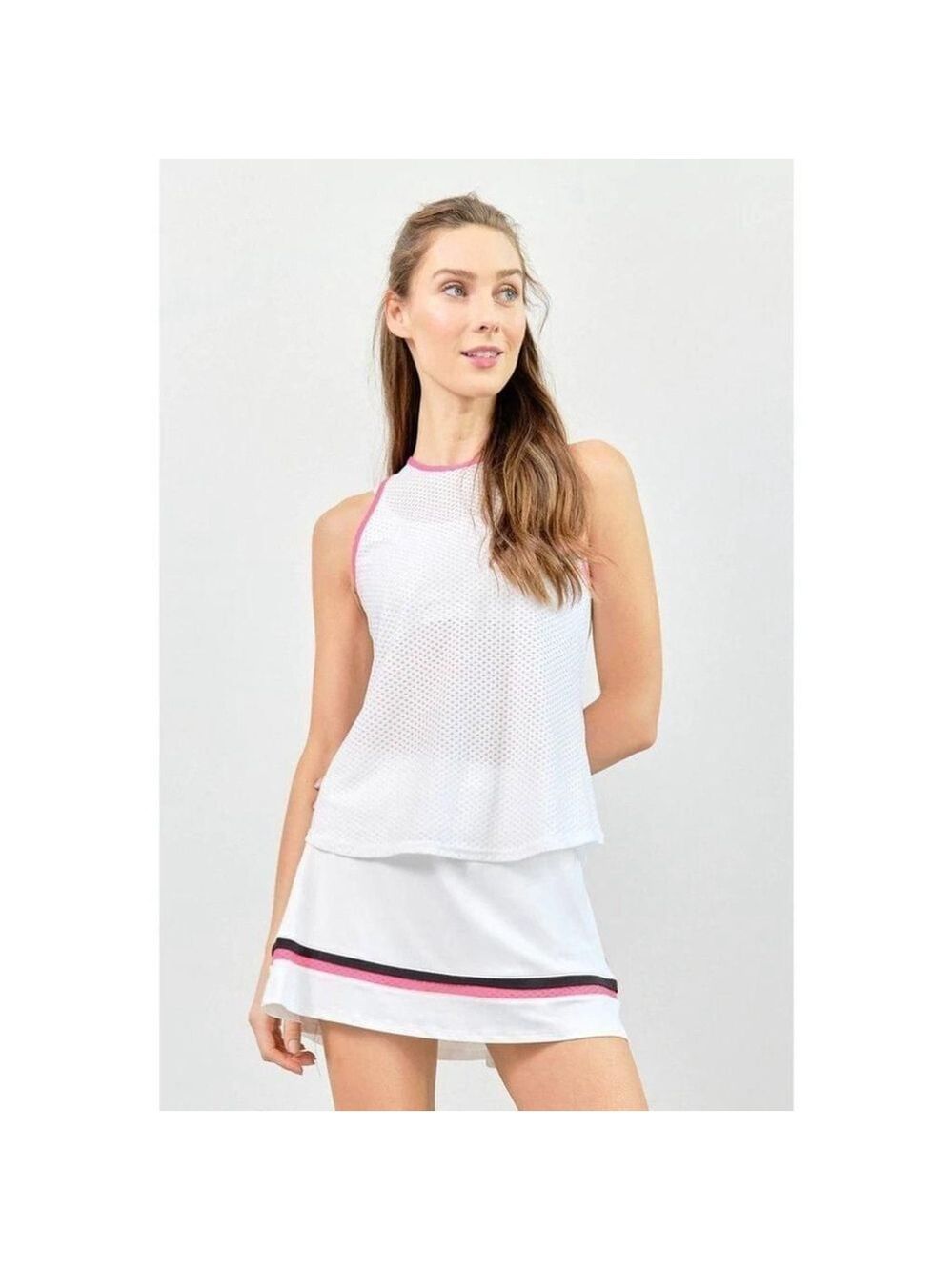 Nwt Lija | Sharp Skort In White/Grey Stripe
